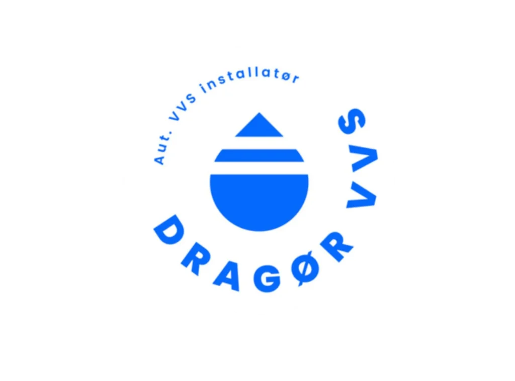 VVS-installatør logo med dråbe og tekst.